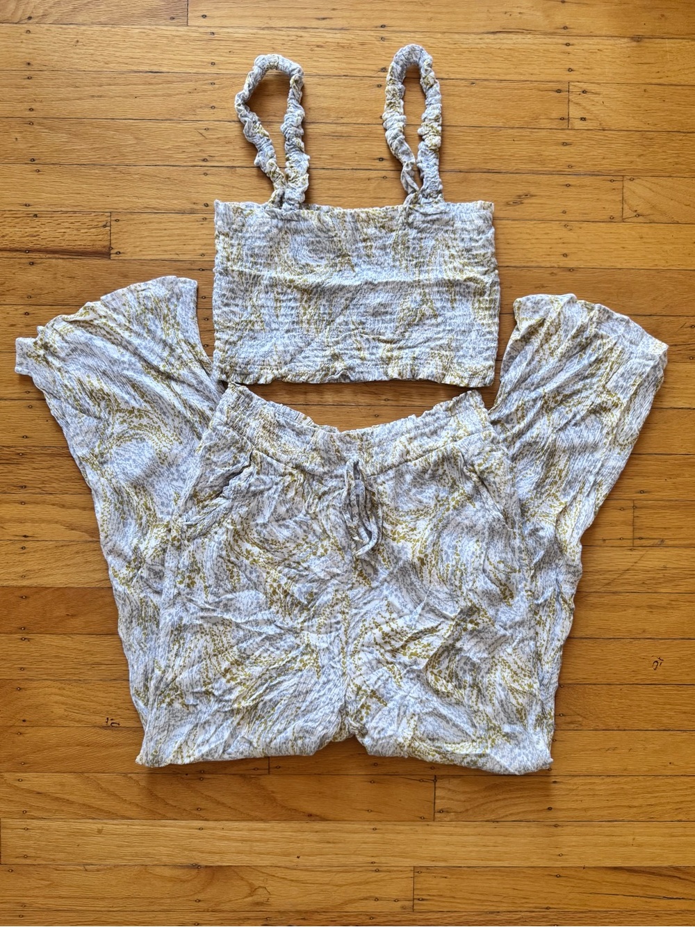 Paper Crane Floral Two Piece Crop Top Pants Set Small